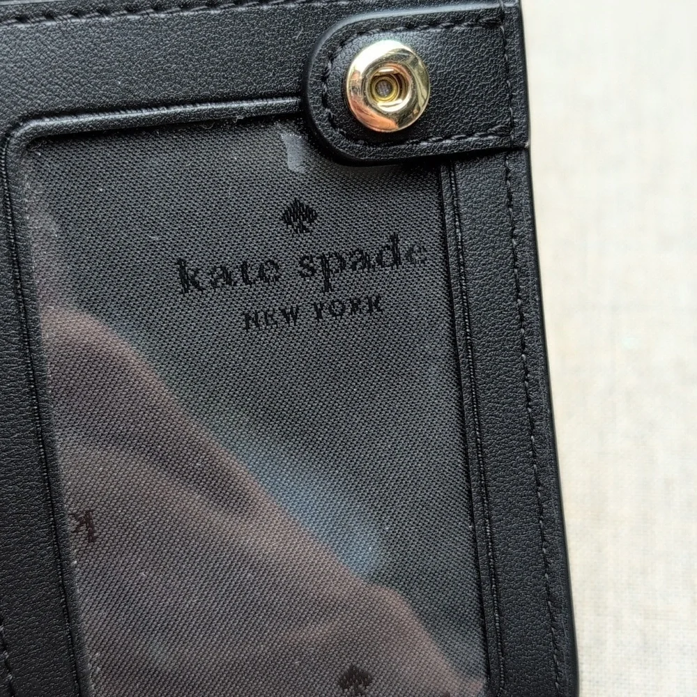 Kate Spade NY Staci Colorblock Large Slim Black, Nude, & Gold Wallet Leather
